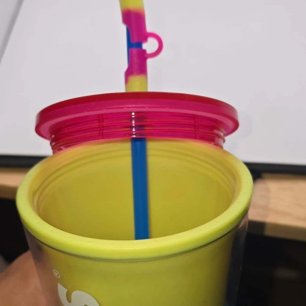 Starbucks 2022 Multicolor Advertising Cup Blue Yellow Pink Straw Coffee‎ & Tea